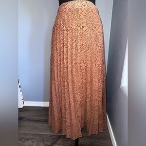 Japna Brown Maxi Skirt with Dotted Pattern